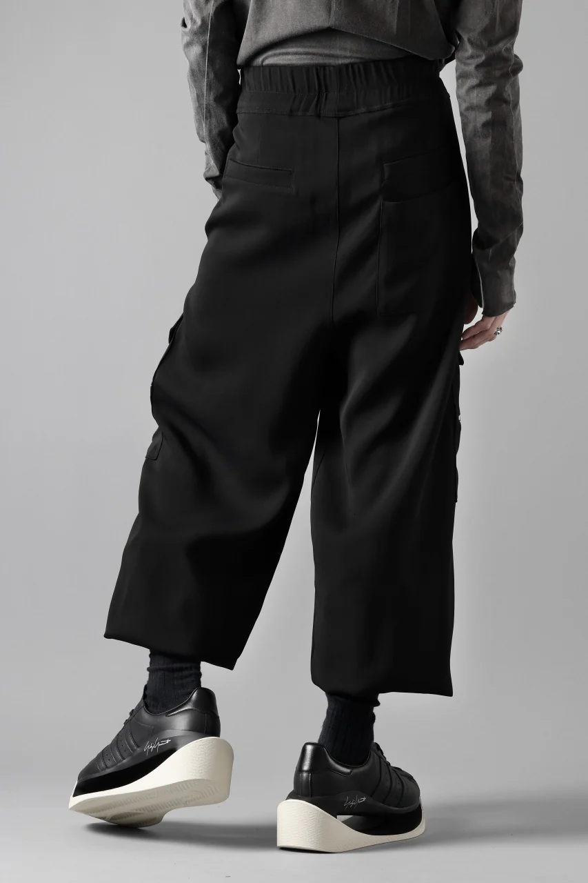 thom/krom RELAXED FIT CARGO TROUSERS / ELASTIC VISCOSE (BLACK) - Image 7