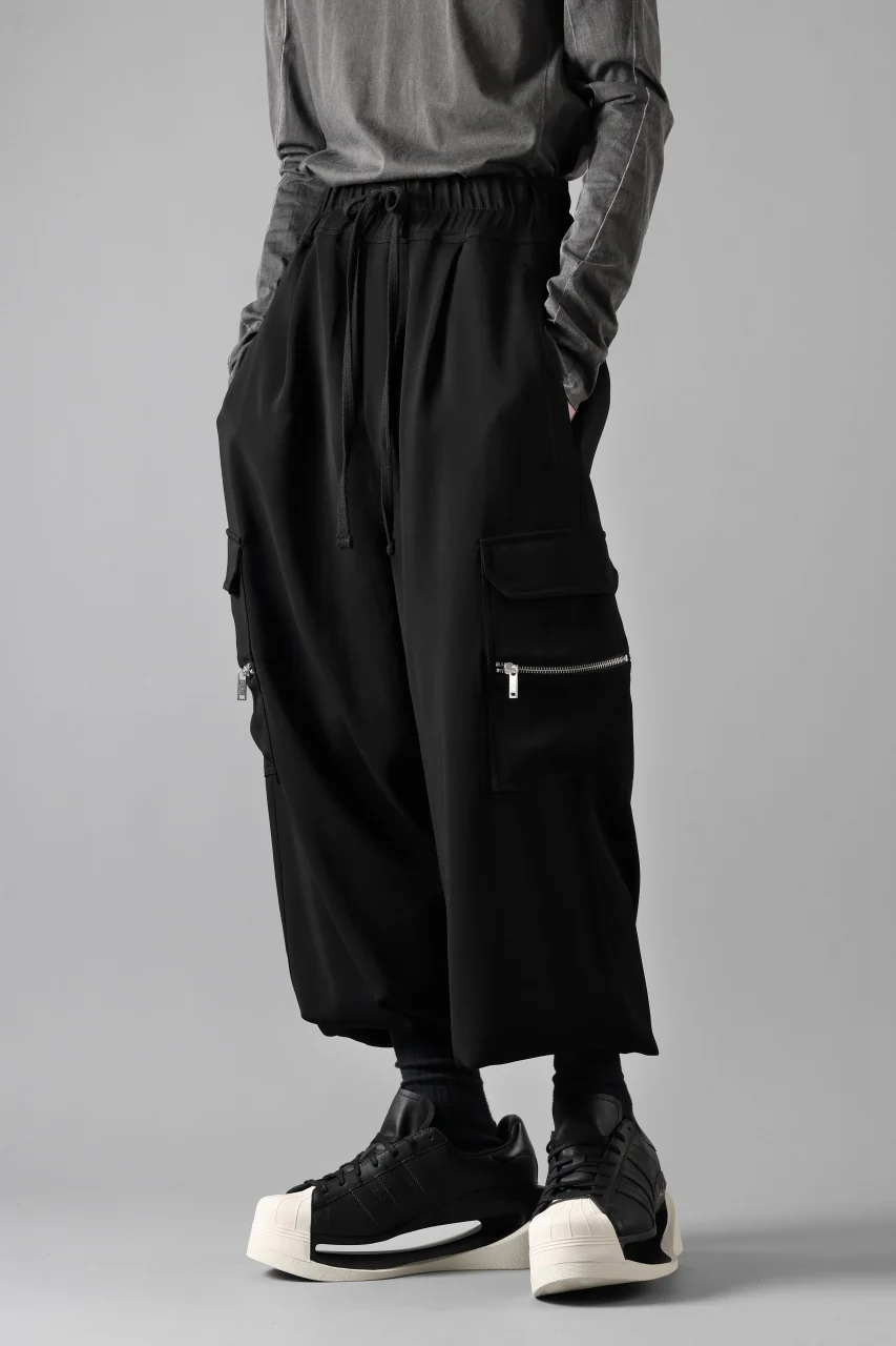 thom/krom RELAXED FIT CARGO TROUSERS / ELASTIC VISCOSE (BLACK) - Image 9