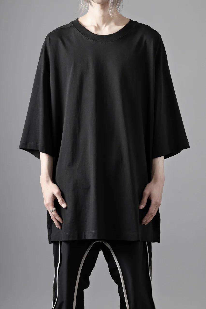 thom/krom RELAXED FIT SHORT SLEEVE TEE / COTTON JERSEY (BLACK) - Image 3
