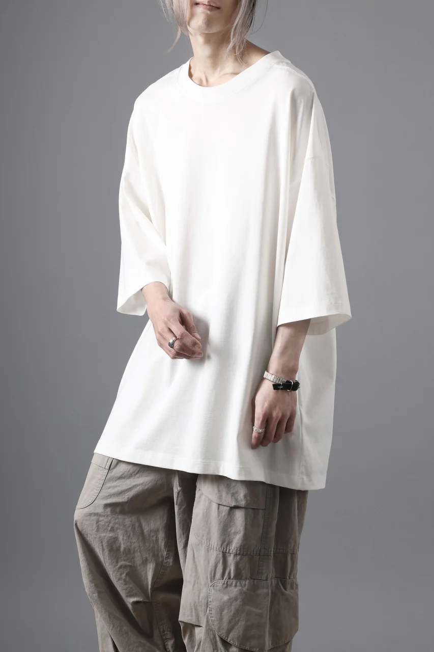 thom/krom RELAXED FIT SHORT SLEEVE TEE / COTTON JERSEY (CREAM) - Image 3