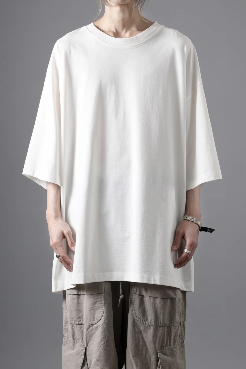 thom/krom RELAXED FIT SHORT SLEEVE TEE / COTTON JERSEY (CREAM) - Image 4