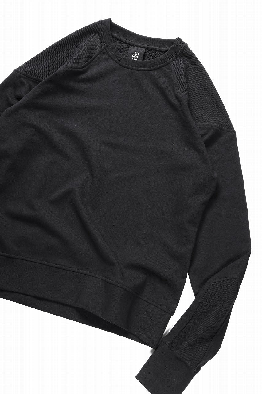thom/krom ROUND NECK SWEAT TOP / STRUCTED SOFT JERSEY (BLACK) - Image 10