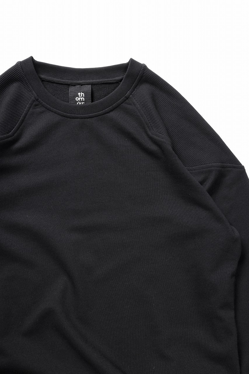 thom/krom ROUND NECK SWEAT TOP / STRUCTED SOFT JERSEY (BLACK) - Image 12