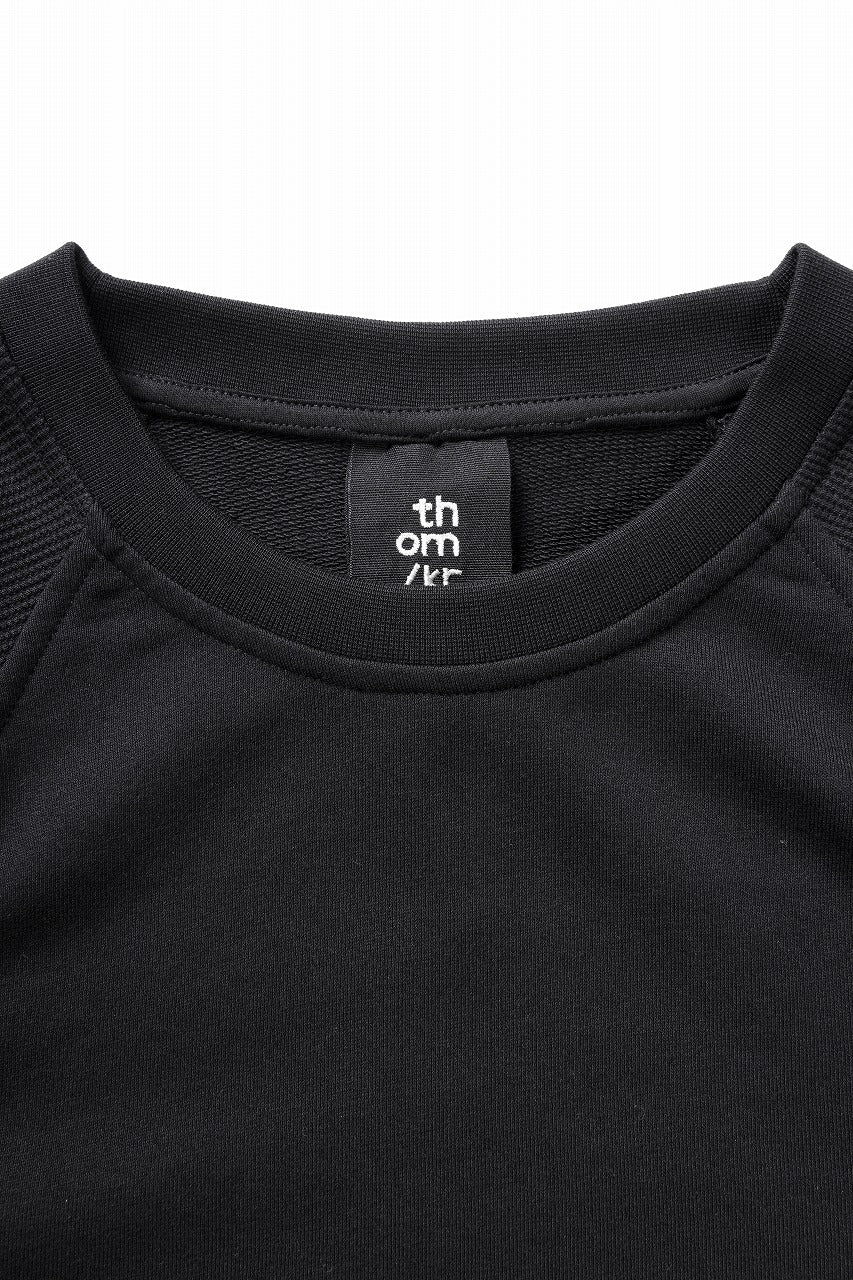 thom/krom ROUND NECK SWEAT TOP / STRUCTED SOFT JERSEY (BLACK) - Image 13