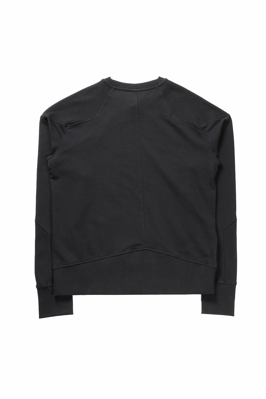 thom/krom ROUND NECK SWEAT TOP / STRUCTED SOFT JERSEY (BLACK) - Image 3
