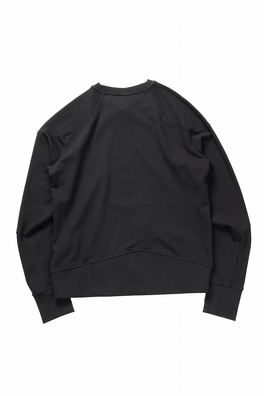thom/krom ROUND NECK SWEAT TOP / STRUCTED SOFT JERSEY (BLACK) - Image 4