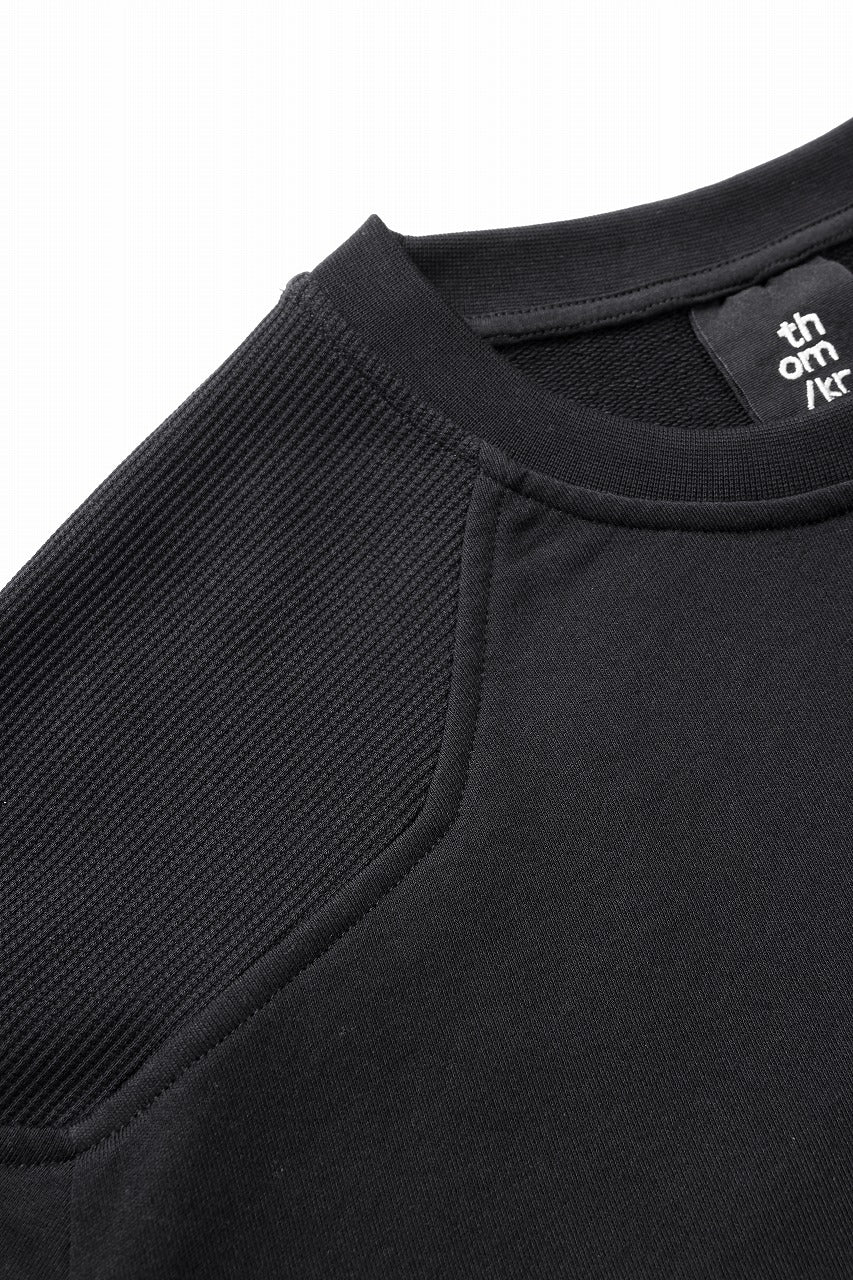 thom/krom ROUND NECK SWEAT TOP / STRUCTED SOFT JERSEY (BLACK) - Image 8