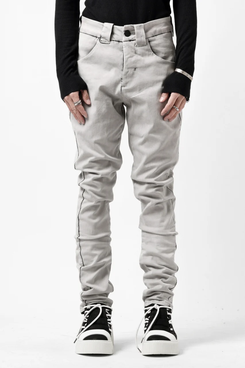 thom/krom SCAR-STITICHING DENIM PANTS / ACID BLEACH (CEMENT)