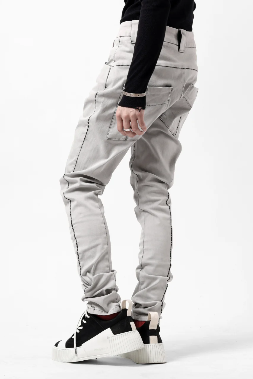 thom/krom SCAR-STITICHING DENIM PANTS / ACID BLEACH (CEMENT) - Image 4