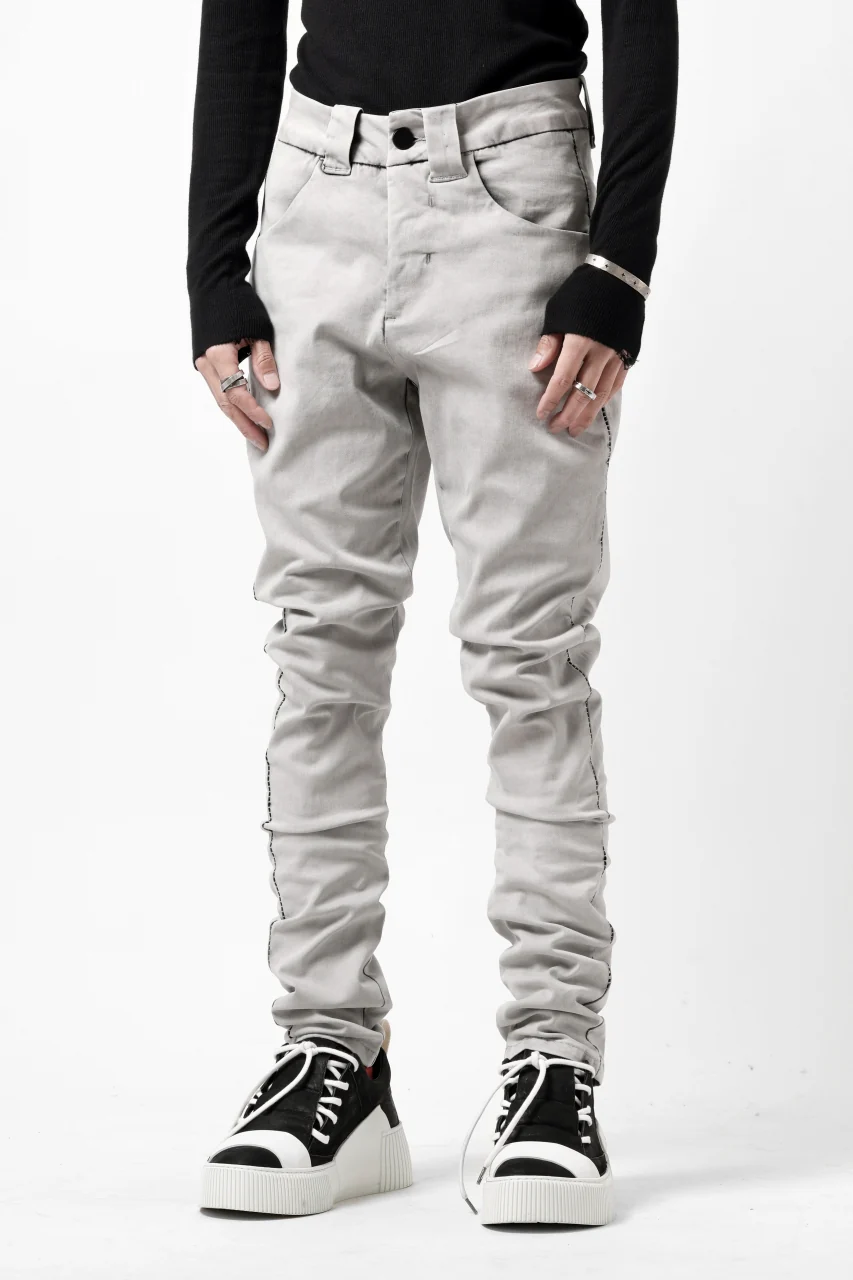 thom/krom SCAR-STITICHING DENIM PANTS / ACID BLEACH (CEMENT) - Image 6