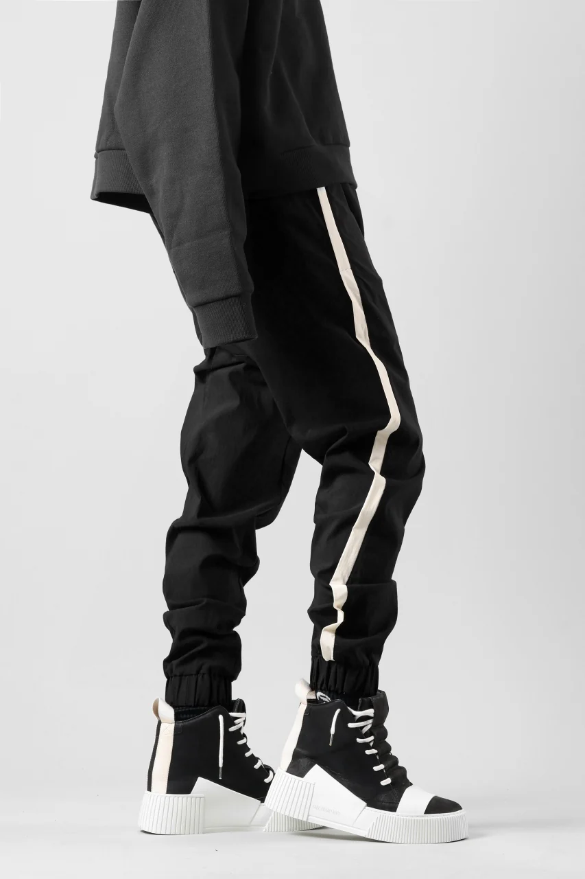 thom/krom SIDE LINE JOGGER PANTS / ELASTIC VISCOSE NYLON (BLACK) - Image 2
