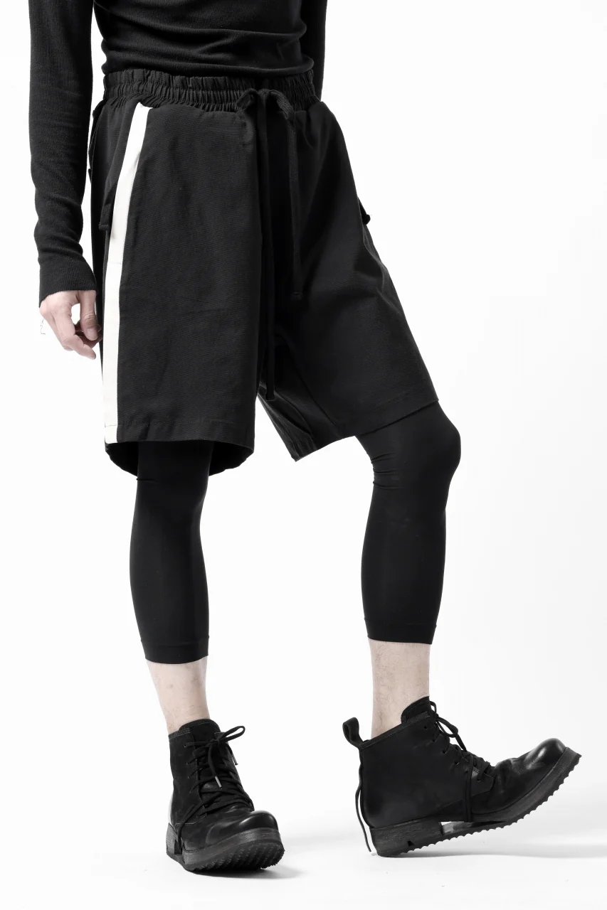 thom/krom SIDE LINE SHORTS / ELASTIC VISCOSE (BLACK) - Image 2