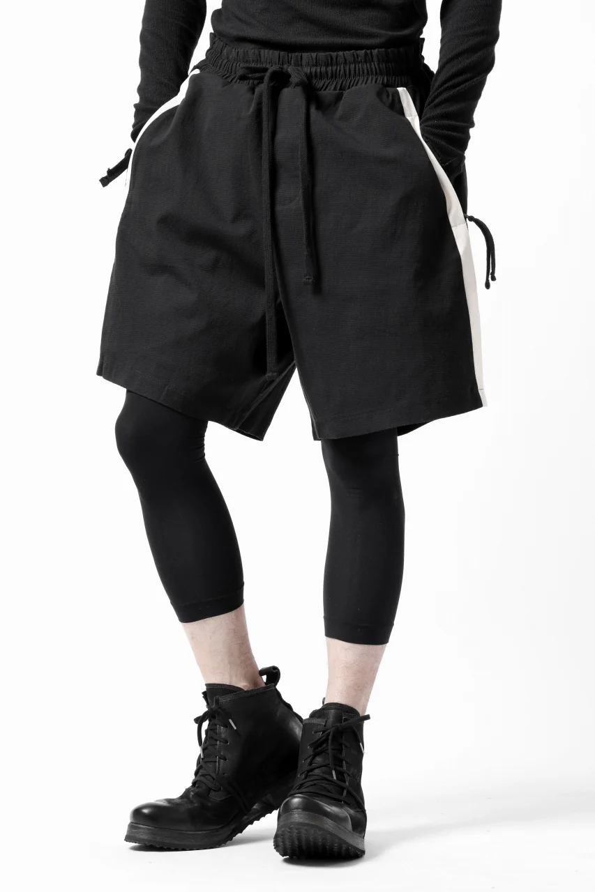 thom/krom SIDE LINE SHORTS / ELASTIC VISCOSE (BLACK) - Image 4