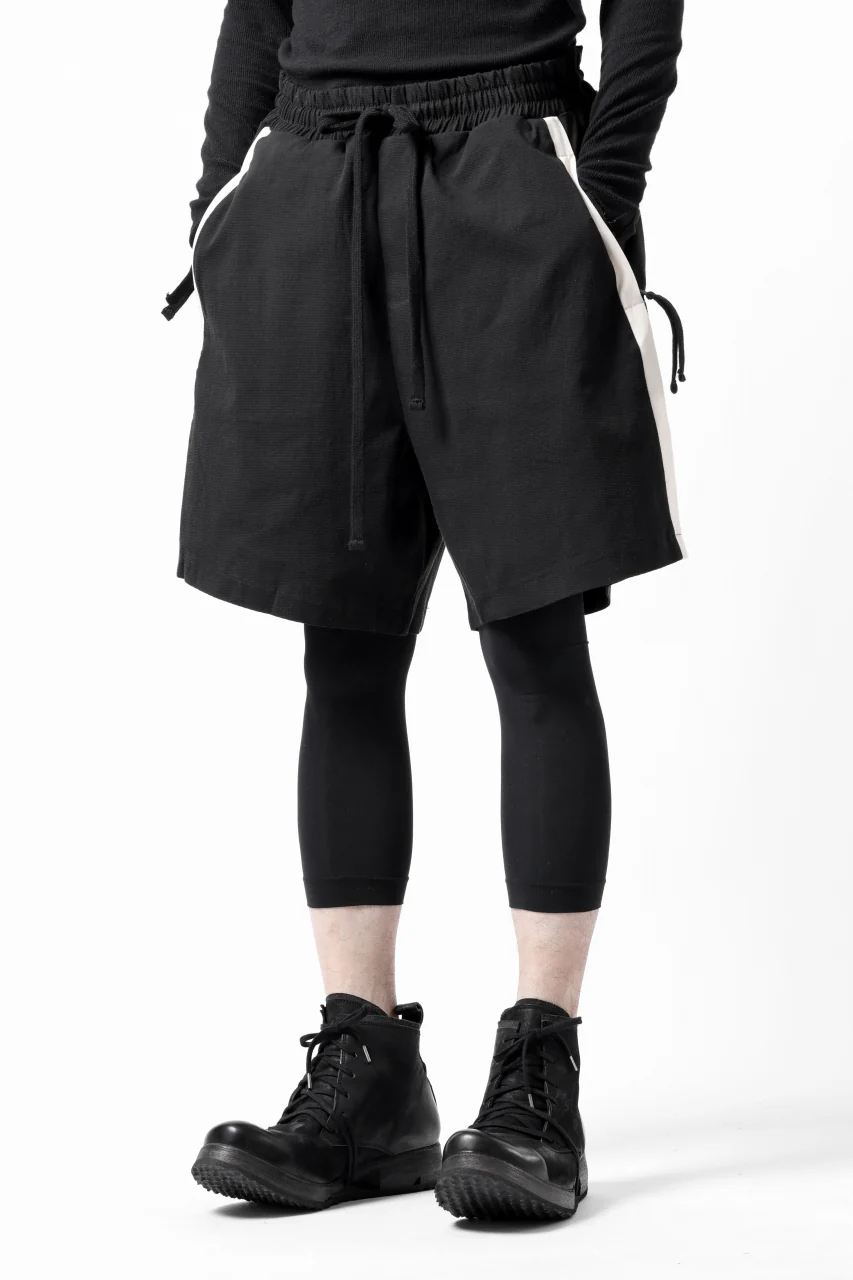 thom/krom SIDE LINE SHORTS / ELASTIC VISCOSE (BLACK) - Image 5