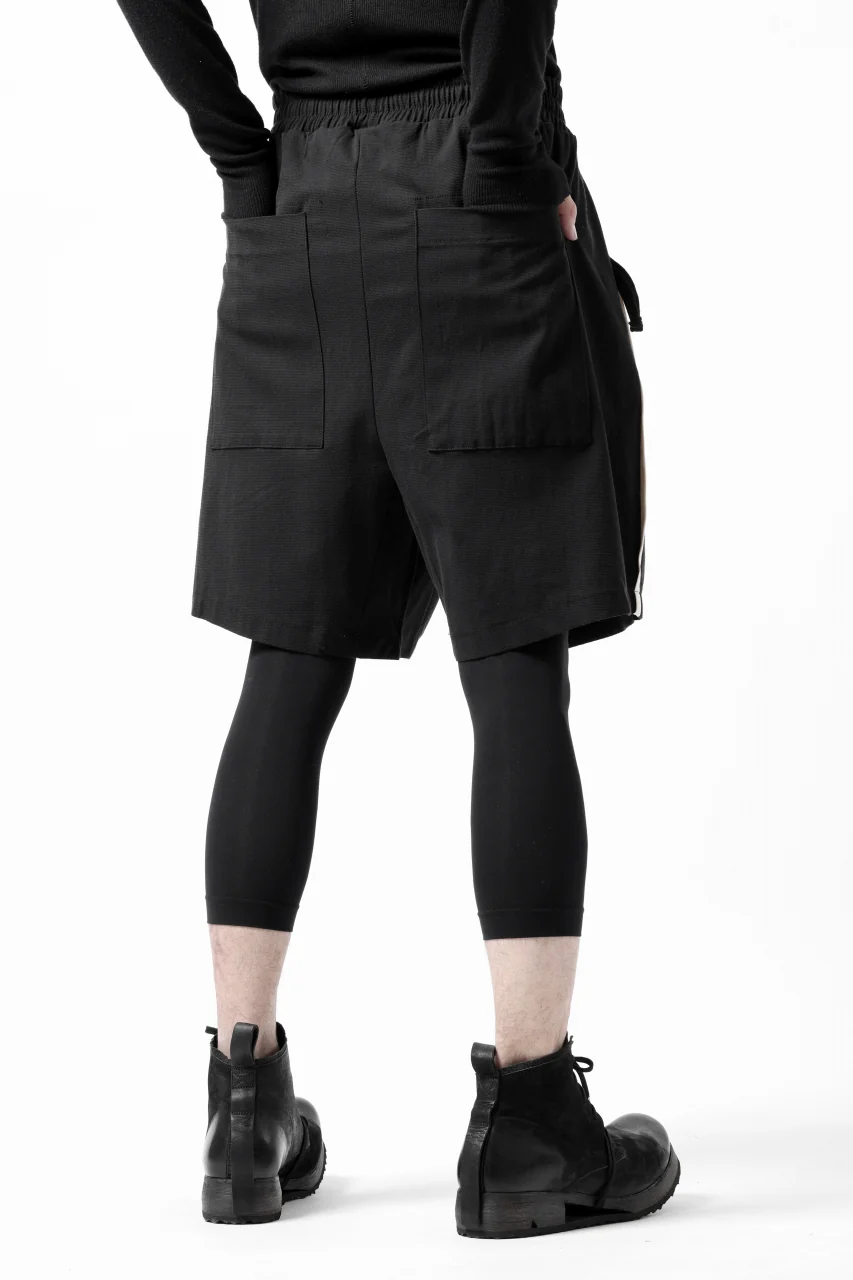 thom/krom SIDE LINE SHORTS / ELASTIC VISCOSE (BLACK) - Image 7