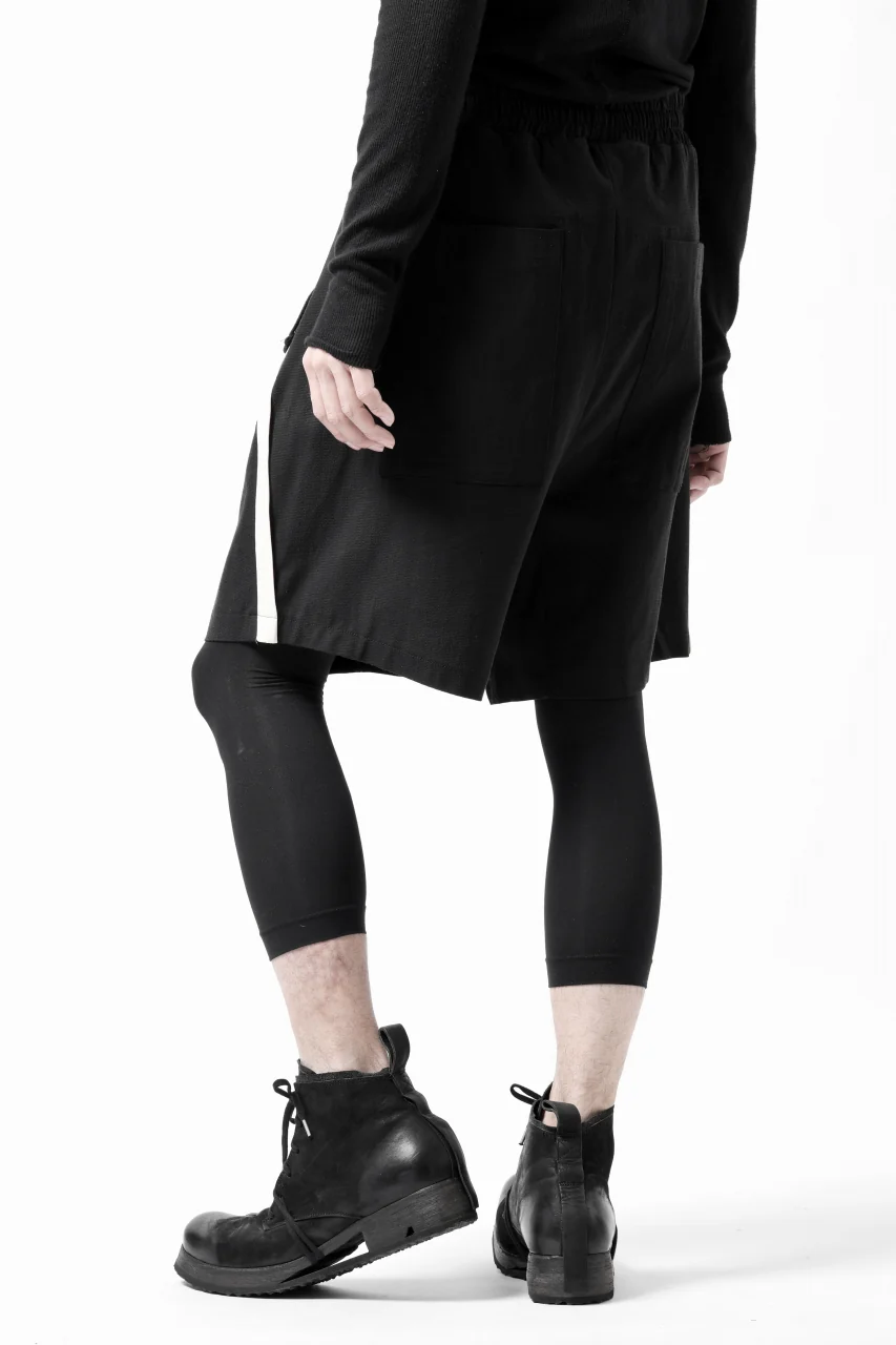 thom/krom SIDE LINE SHORTS / ELASTIC VISCOSE (BLACK) - Image 9