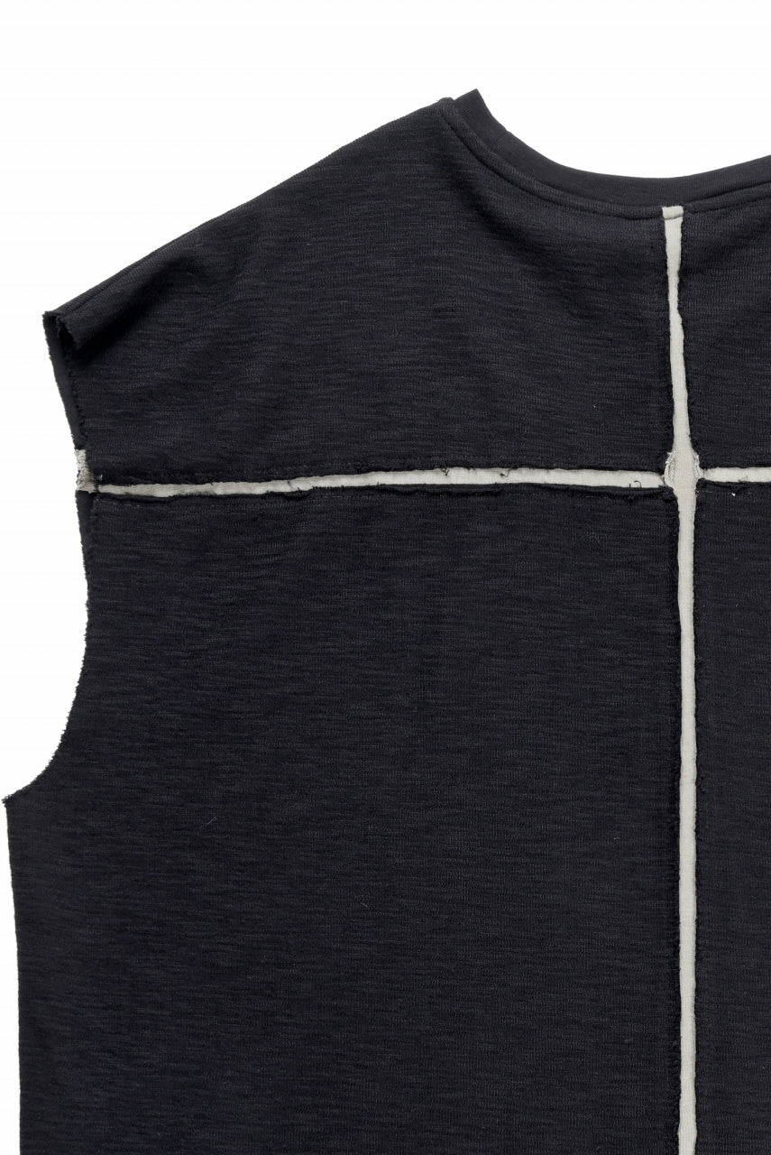 thom/krom SLEEVELESS T SHIRT / FLAME DOUBLE-FACE JERSEY (BLACK) - Image 9