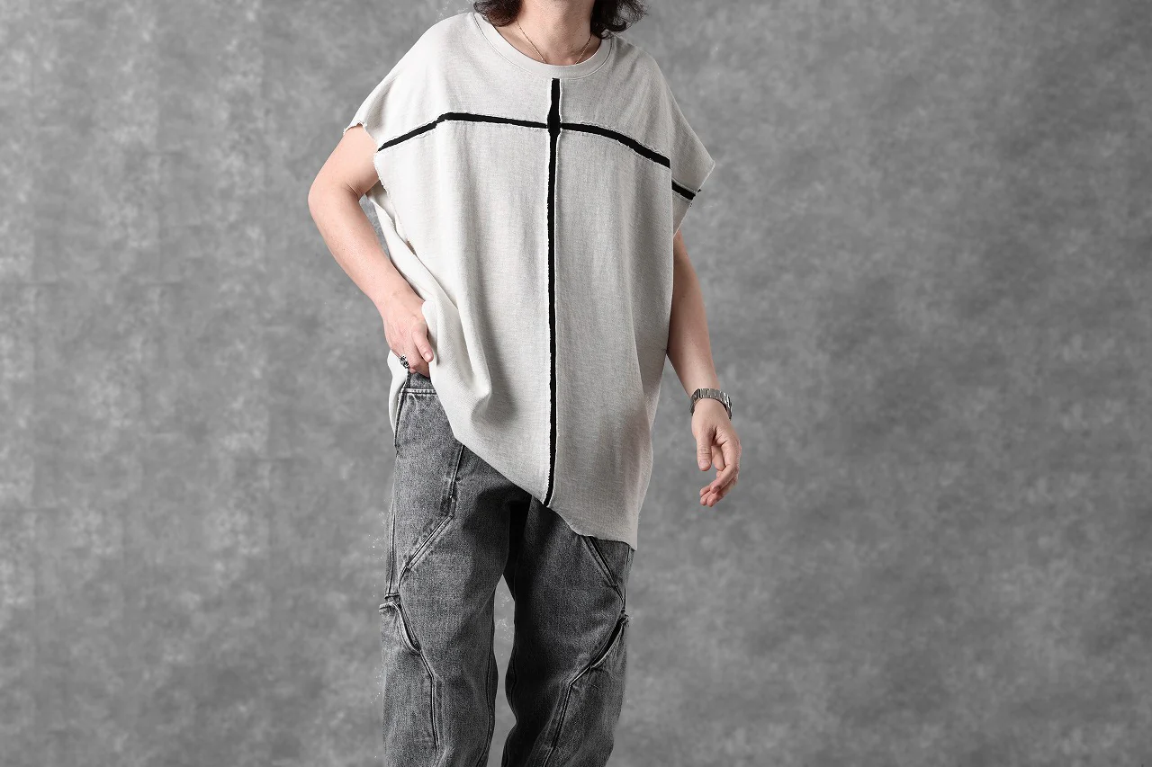 thom/krom SLEEVELESS T SHIRT / FLAME DOUBLE-FACE JERSEY (DUNE) - Image 12