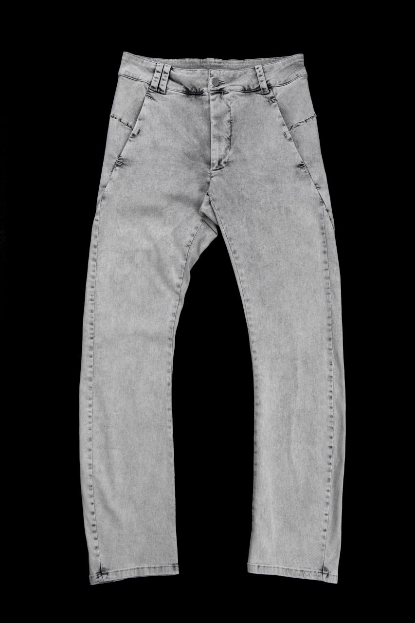 thom/krom SLIM FIT DENIM TROUSERS / ACID BLEECH - SCAR STITCH (LIGHT GREY)