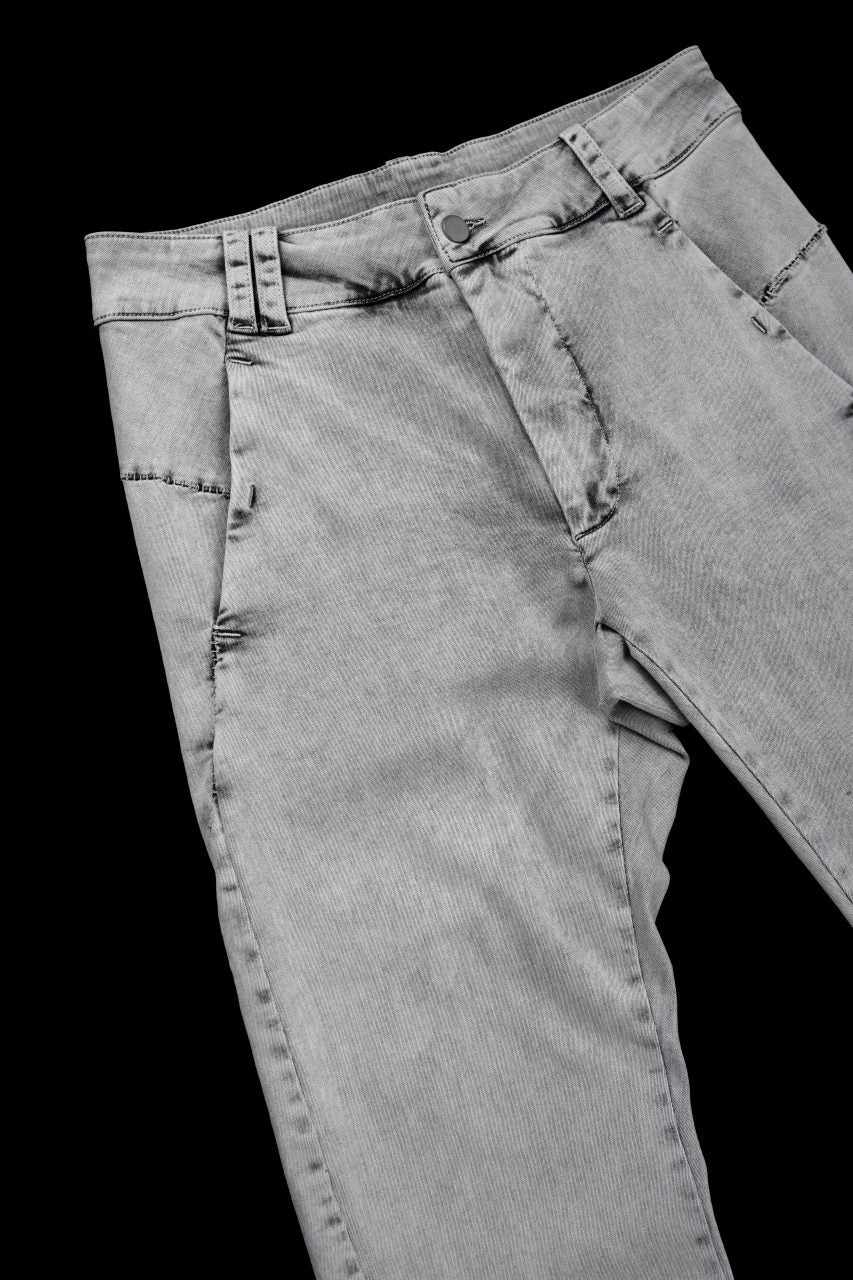 thom/krom SLIM FIT DENIM TROUSERS / ACID BLEECH - SCAR STITCH (LIGHT GREY) - Image 6