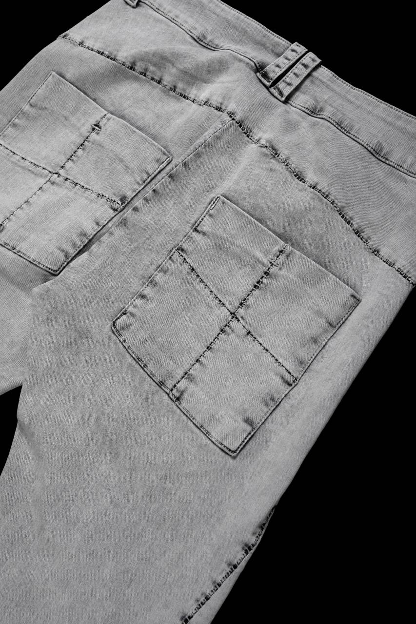 thom/krom SLIM FIT DENIM TROUSERS / ACID BLEECH - SCAR STITCH (LIGHT GREY) - Image 8