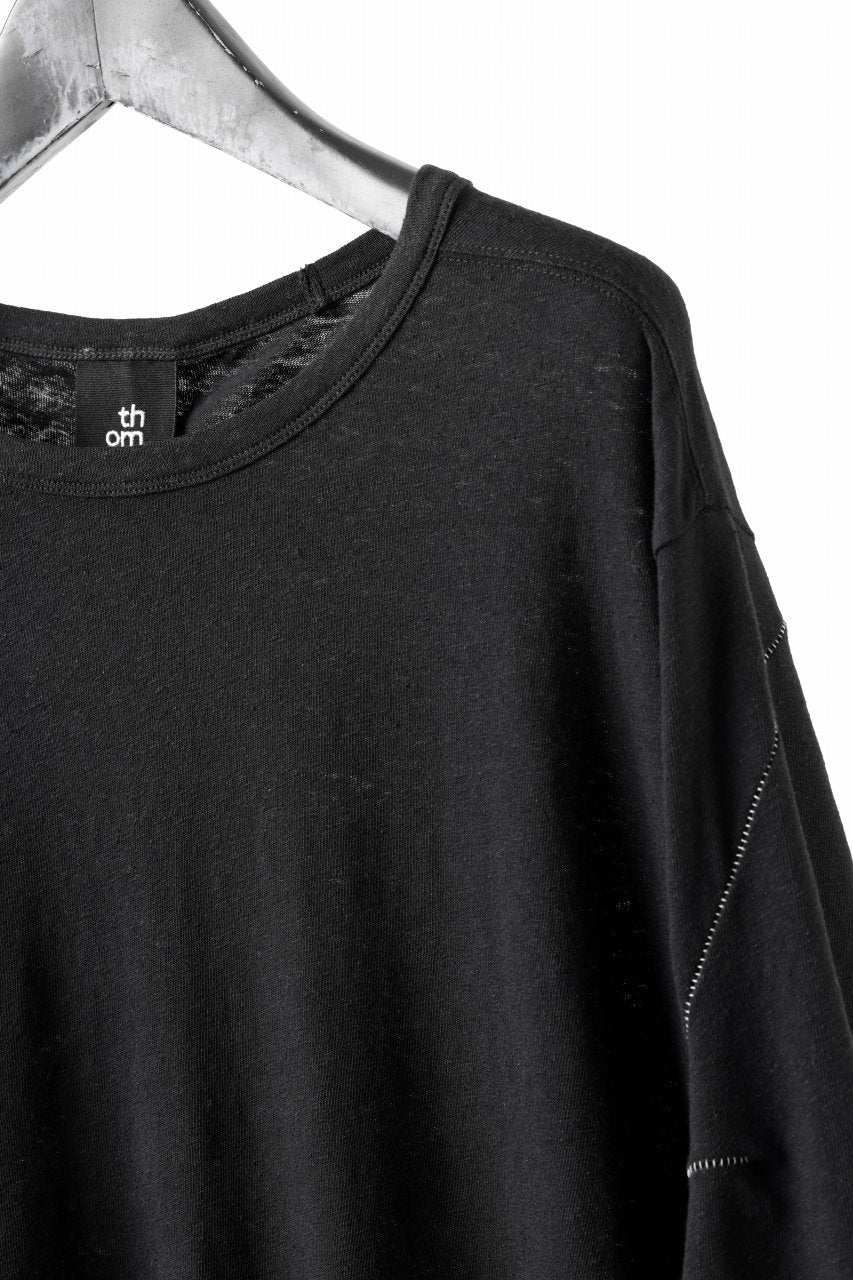 thom/krom SLIM FIT SHORT SLEEVE TEE / LINEN COTTON JERSEY (BLACK) - Image 11