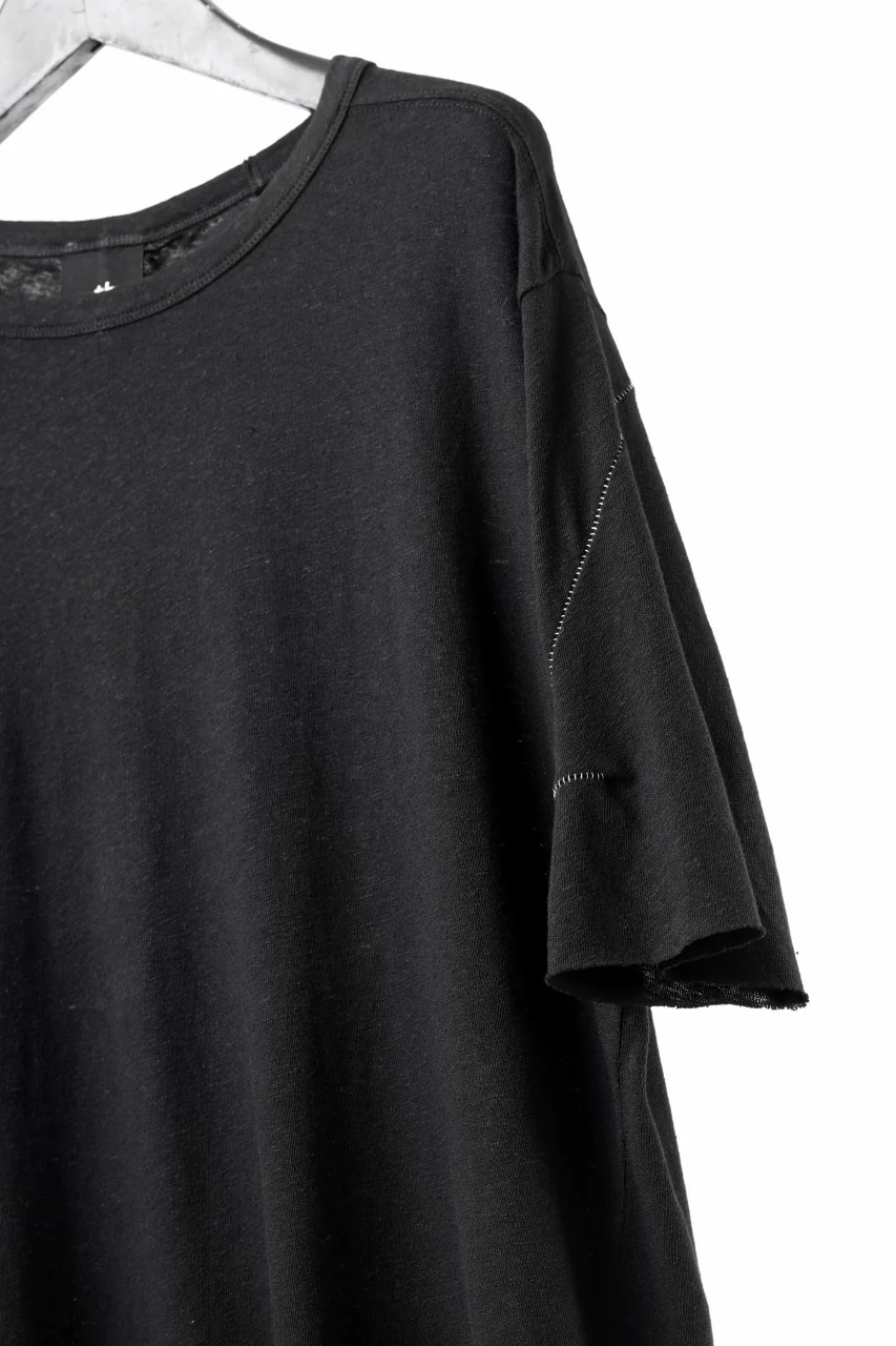 thom/krom SLIM FIT SHORT SLEEVE TEE / LINEN COTTON JERSEY (BLACK) - Image 12