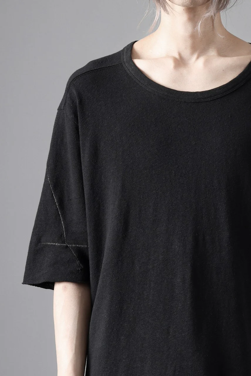 thom/krom SLIM FIT SHORT SLEEVE TEE / LINEN COTTON JERSEY (BLACK) - Image 18
