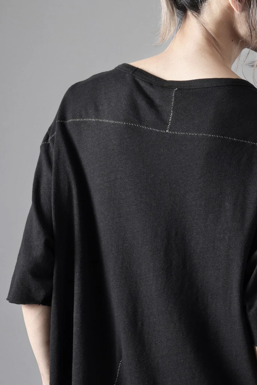 thom/krom SLIM FIT SHORT SLEEVE TEE / LINEN COTTON JERSEY (BLACK) - Image 19
