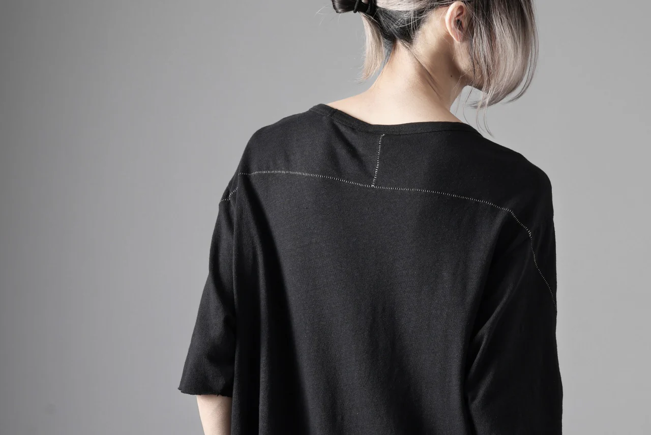 thom/krom SLIM FIT SHORT SLEEVE TEE / LINEN COTTON JERSEY (BLACK) - Image 21