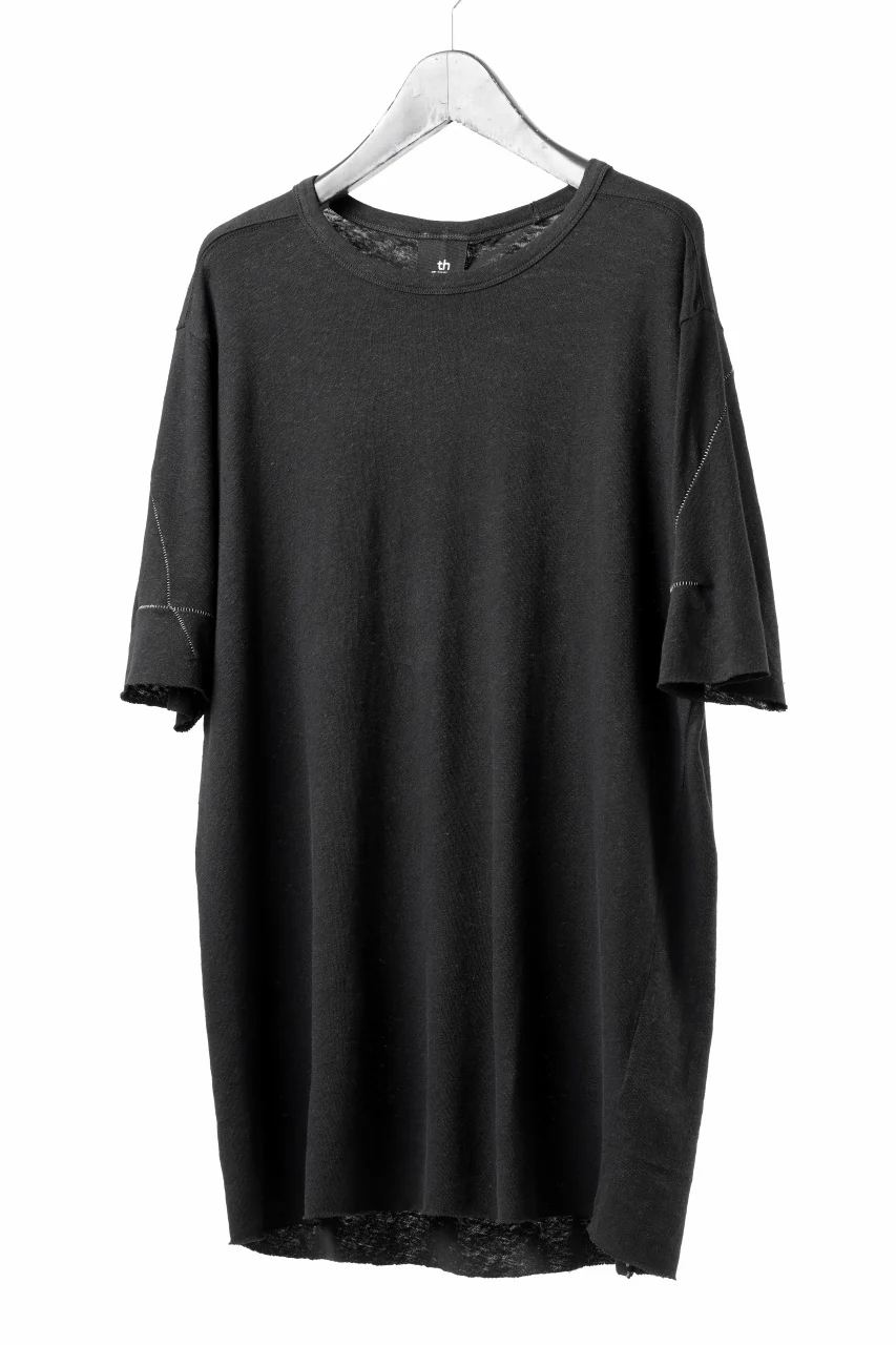 thom/krom SLIM FIT SHORT SLEEVE TEE / LINEN COTTON JERSEY (BLACK) - Image 6