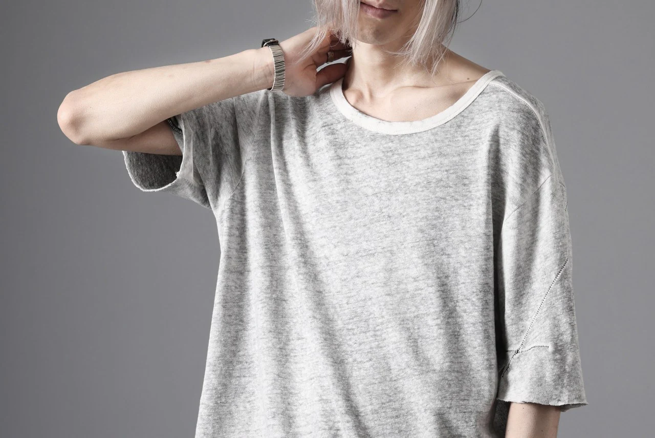 thom/krom SLIM FIT SHORT SLEEVE TEE / LINEN COTTON JERSEY (CREAM T10) - Image 25