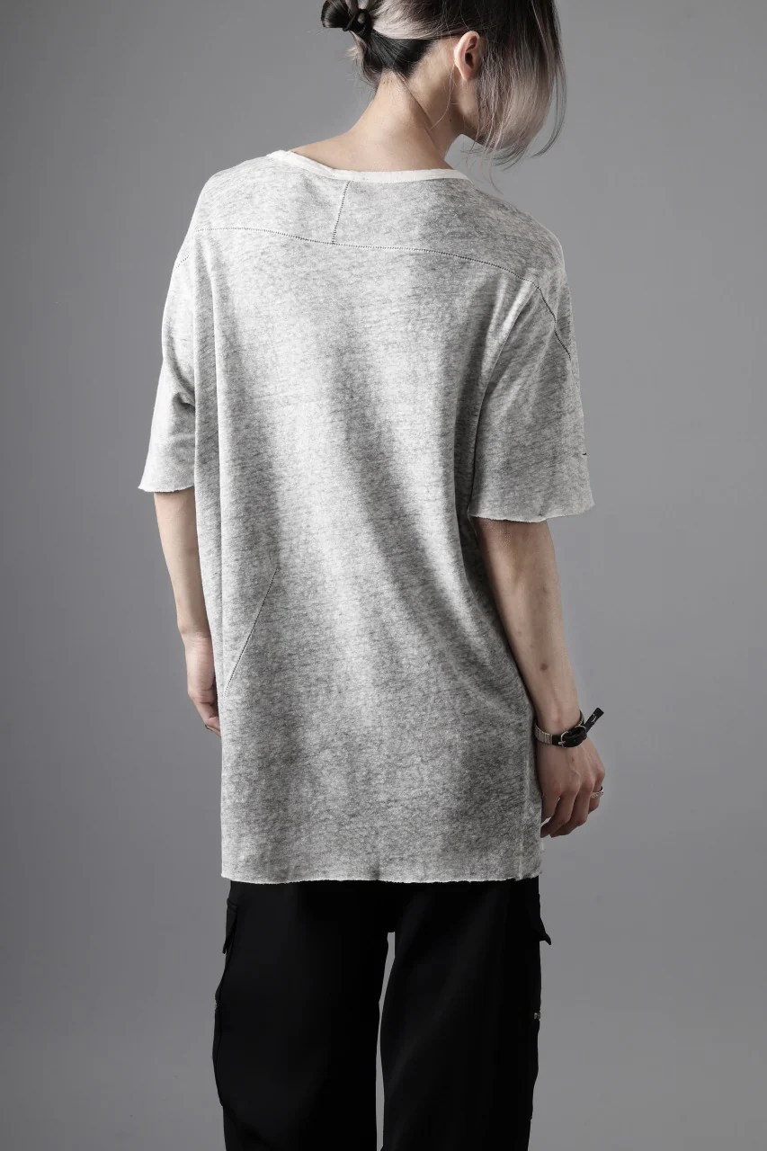 thom/krom SLIM FIT SHORT SLEEVE TEE / LINEN COTTON JERSEY (CREAM T10) - Image 4