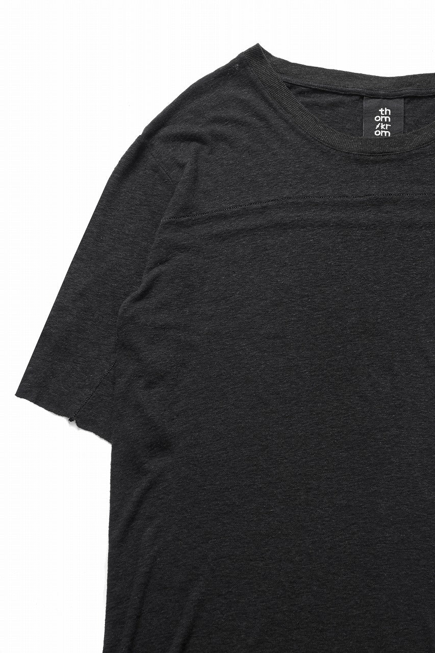 thom/krom SMOOTH FIT T-SHIRT / VISCOSE LINEN JERSEY (BLACK) - Image 11