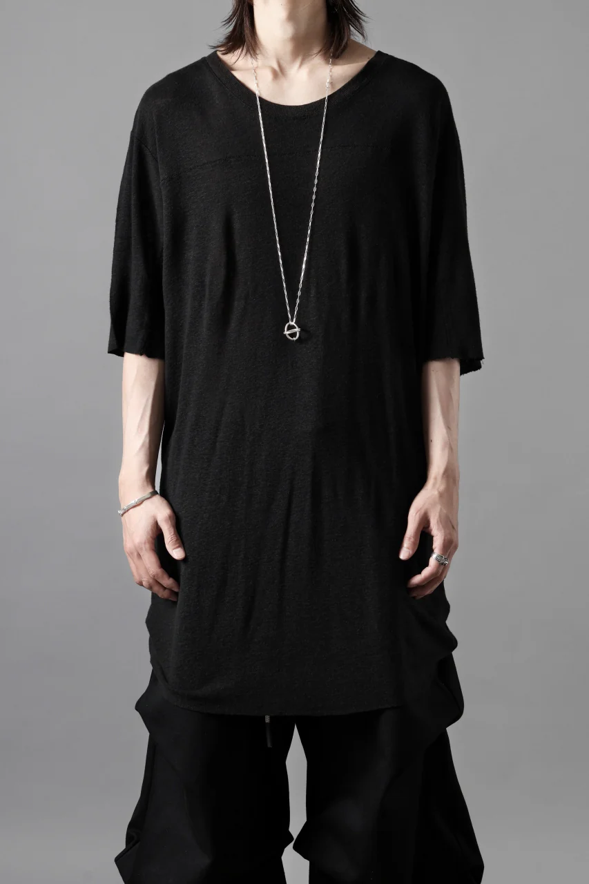 thom/krom SMOOTH FIT T-SHIRT / VISCOSE LINEN JERSEY (BLACK) - Image 17