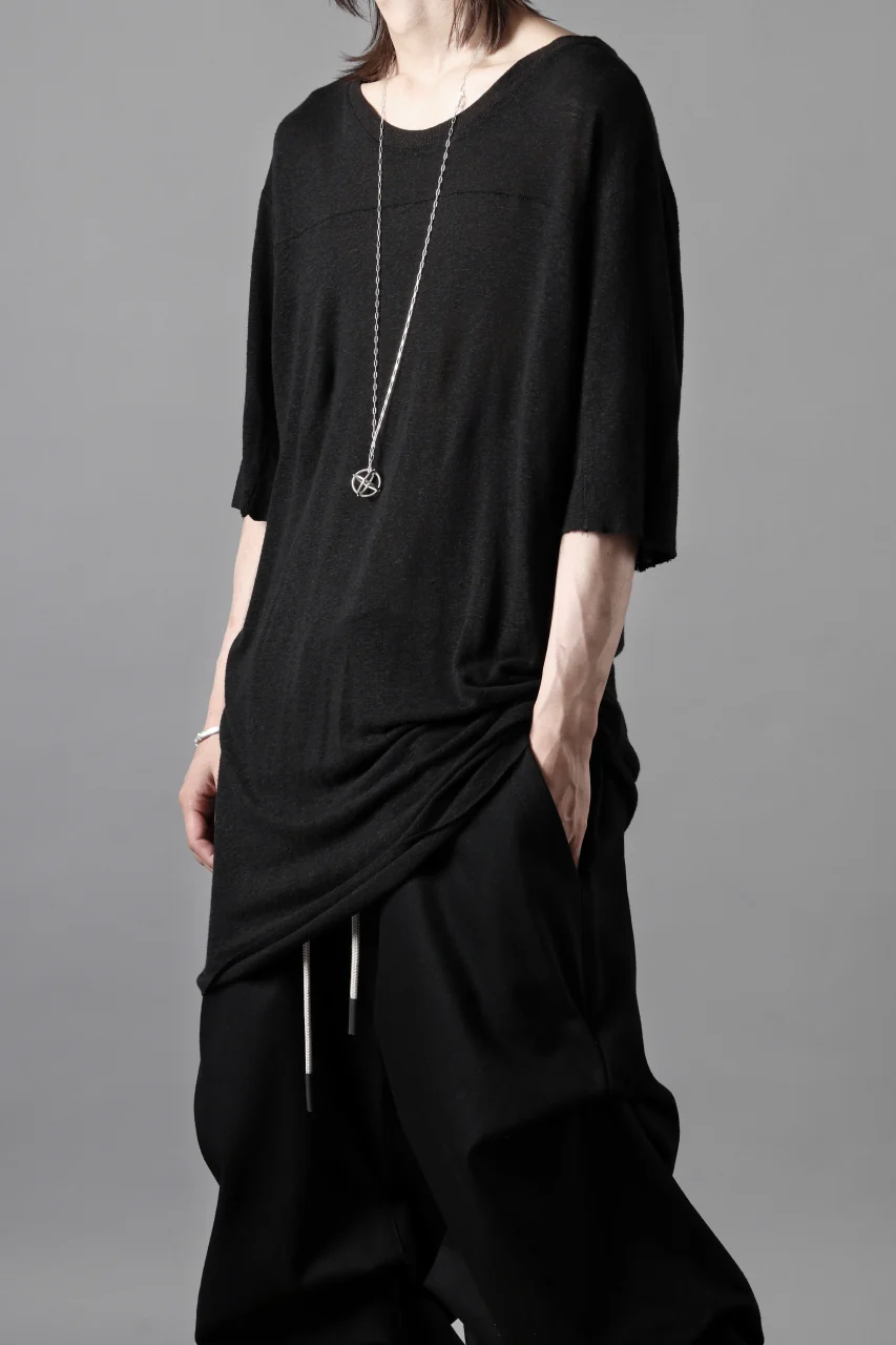 thom/krom SMOOTH FIT T-SHIRT / VISCOSE LINEN JERSEY (BLACK) - Image 18
