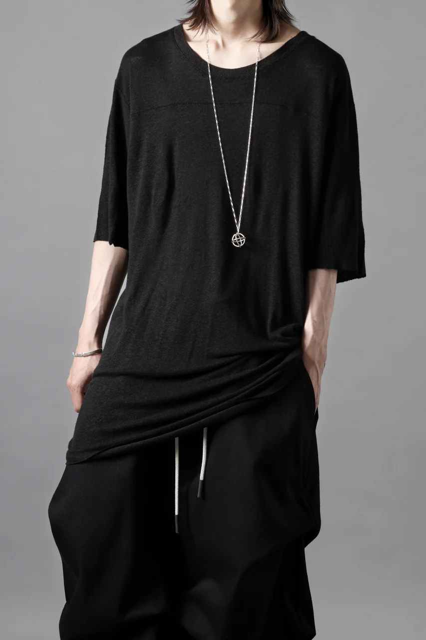 thom/krom SMOOTH FIT T-SHIRT / VISCOSE LINEN JERSEY (BLACK) - Image 20