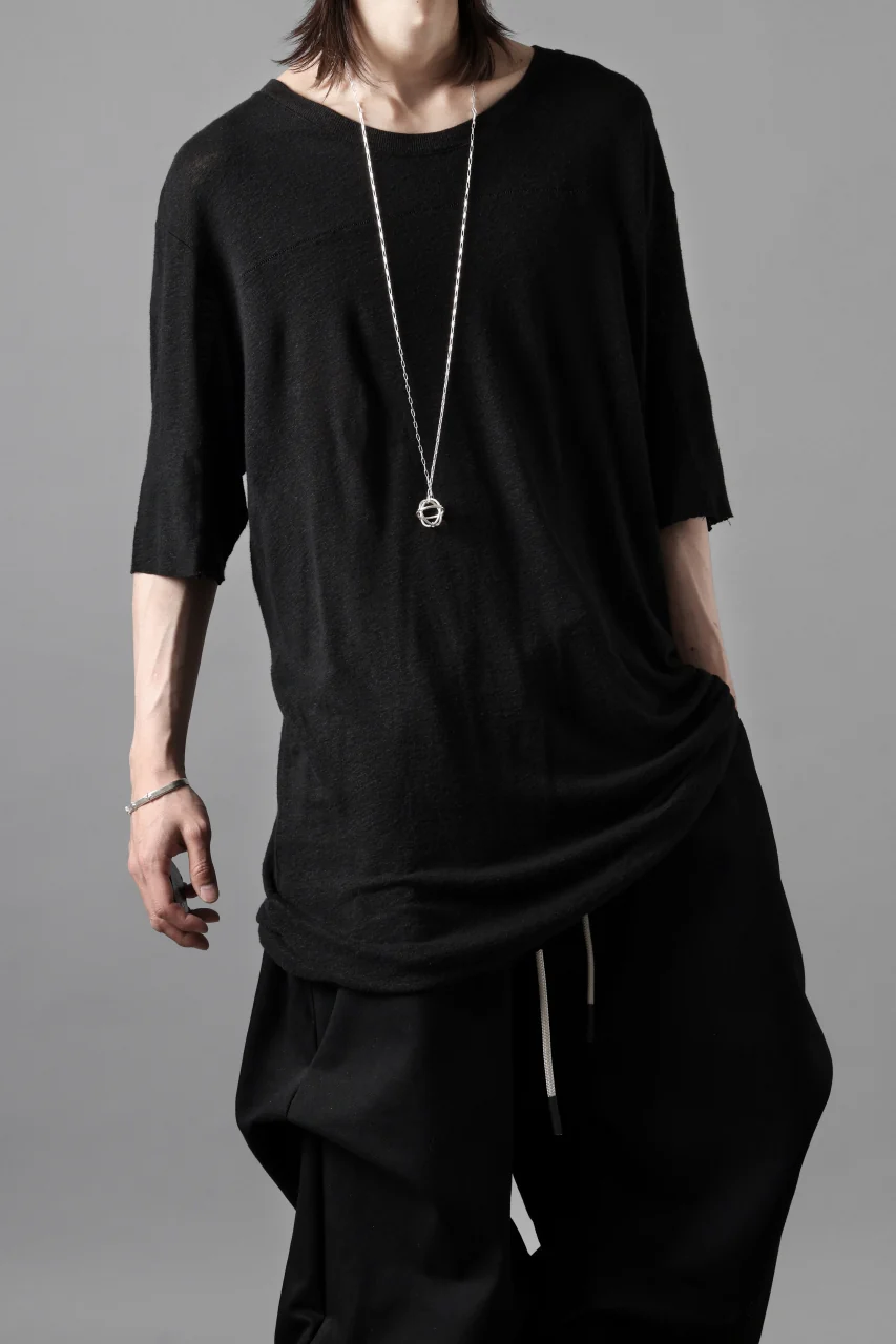 thom/krom SMOOTH FIT T-SHIRT / VISCOSE LINEN JERSEY (BLACK) - Image 22