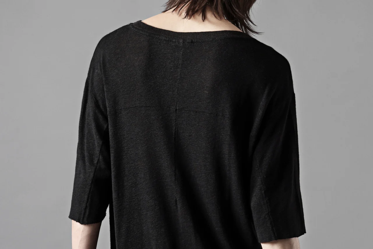 thom/krom SMOOTH FIT T-SHIRT / VISCOSE LINEN JERSEY (BLACK) - Image 27
