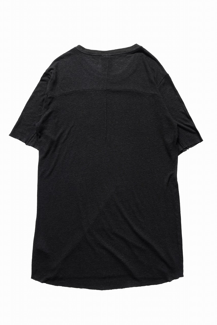 thom/krom SMOOTH FIT T-SHIRT / VISCOSE LINEN JERSEY (BLACK) - Image 3