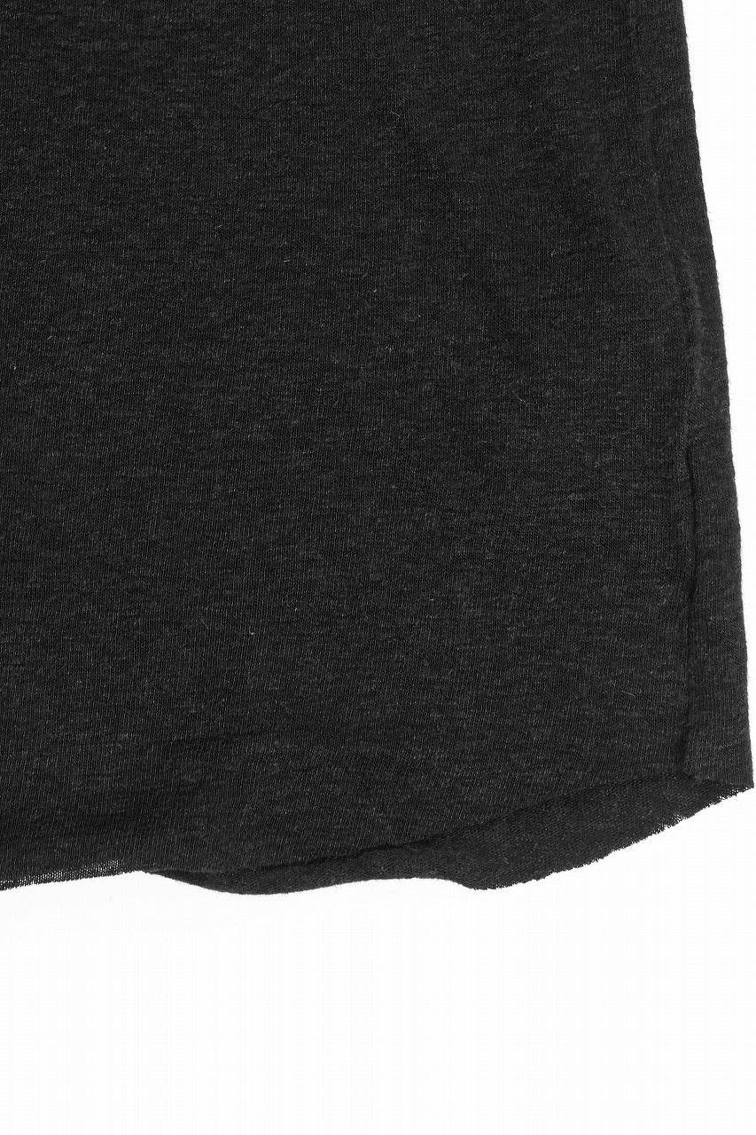 thom/krom SMOOTH FIT T-SHIRT / VISCOSE LINEN JERSEY (BLACK) - Image 6