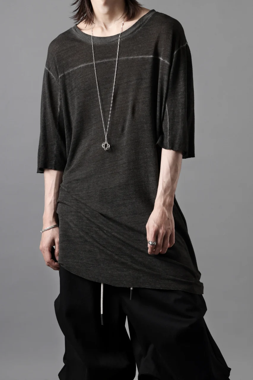 thom/krom SMOOTH FIT T-SHIRT / VISCOSE LINEN JERSEY (BLACK OIL) - Image 11