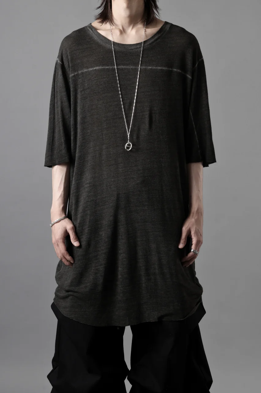 thom/krom SMOOTH FIT T-SHIRT / VISCOSE LINEN JERSEY (BLACK OIL) - Image 12