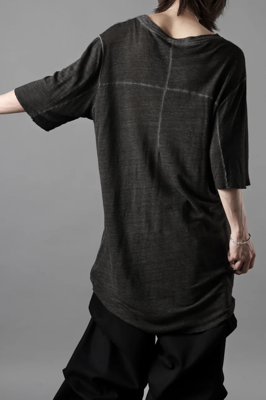 thom/krom SMOOTH FIT T-SHIRT / VISCOSE LINEN JERSEY (BLACK OIL) - Image 14