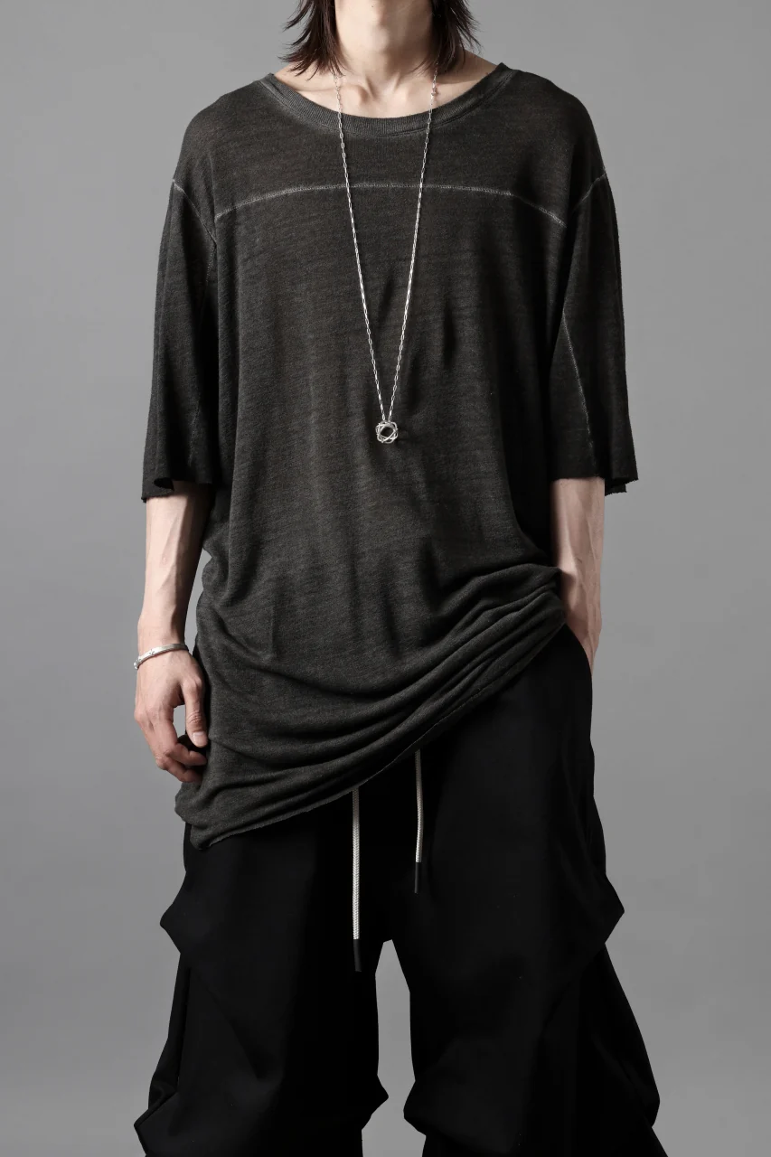 thom/krom SMOOTH FIT T-SHIRT / VISCOSE LINEN JERSEY (BLACK OIL) - Image 15