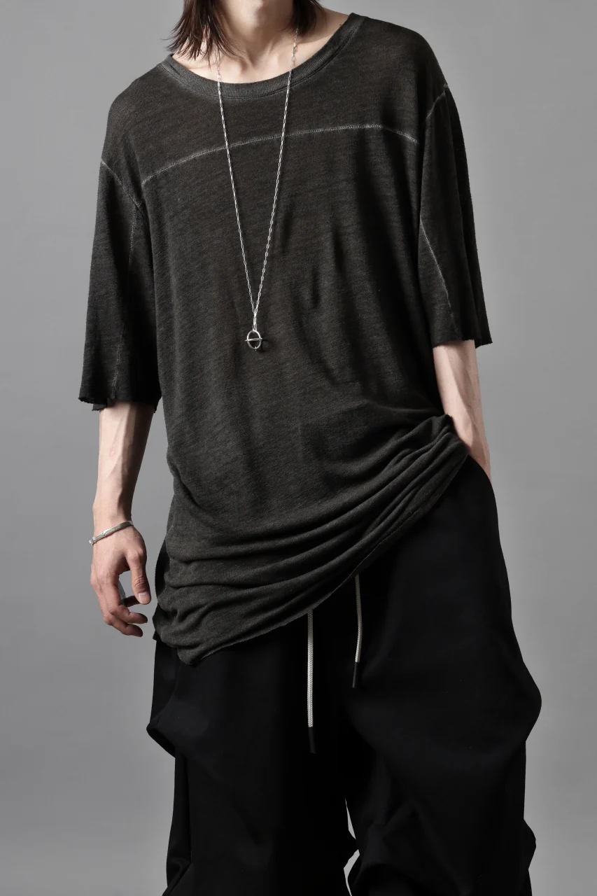 thom/krom SMOOTH FIT T-SHIRT / VISCOSE LINEN JERSEY (BLACK OIL) - Image 16