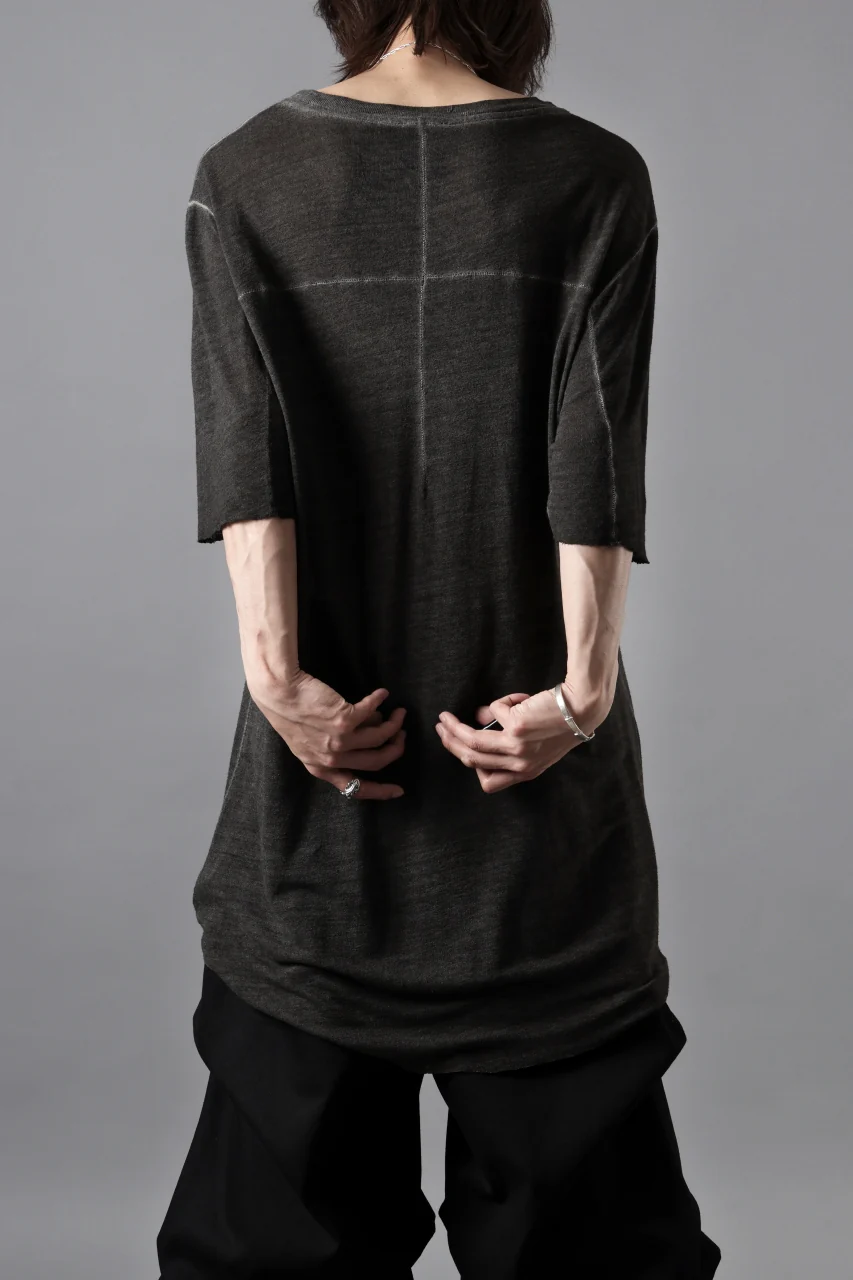 thom/krom SMOOTH FIT T-SHIRT / VISCOSE LINEN JERSEY (BLACK OIL) - Image 17