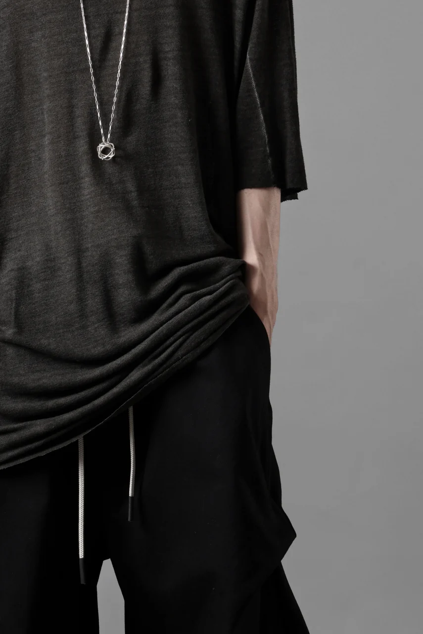 thom/krom SMOOTH FIT T-SHIRT / VISCOSE LINEN JERSEY (BLACK OIL) - Image 19