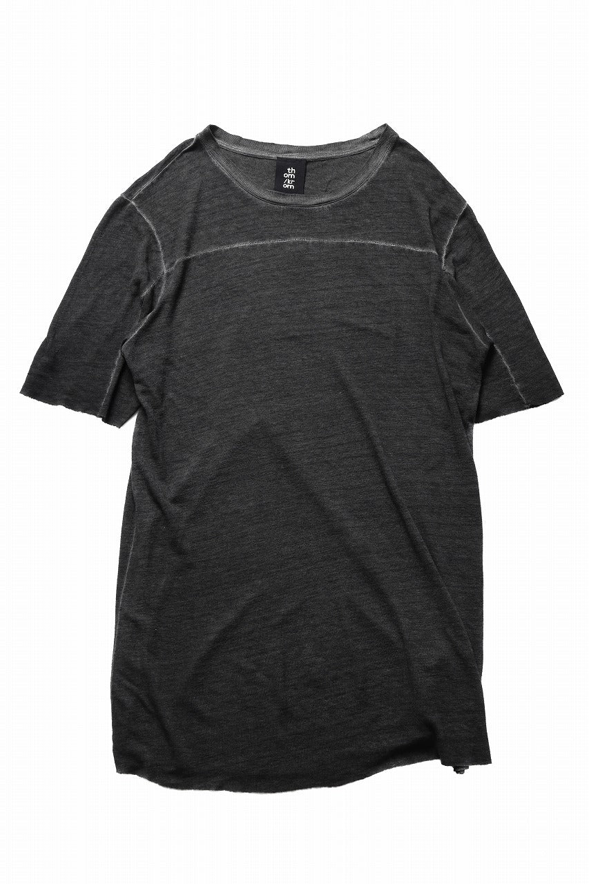 thom/krom SMOOTH FIT T-SHIRT / VISCOSE LINEN JERSEY (BLACK OIL) - Image 2