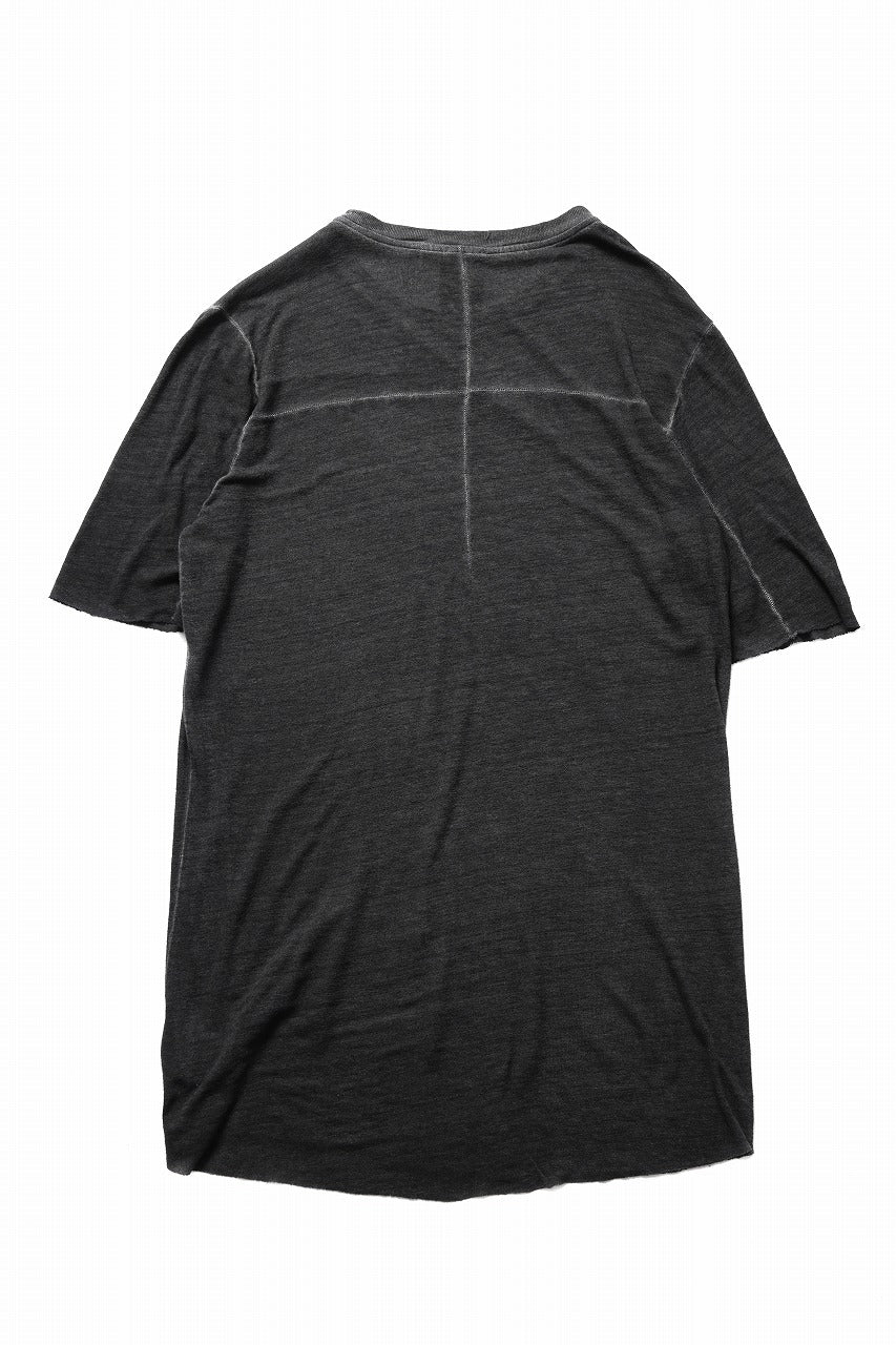 thom/krom SMOOTH FIT T-SHIRT / VISCOSE LINEN JERSEY (BLACK OIL) - Image 3